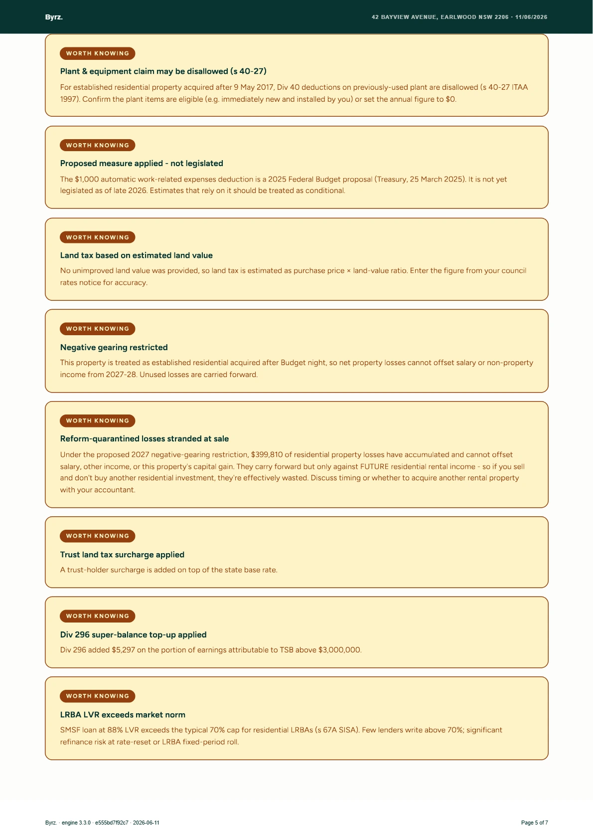 Byrz ownership-structure comparison report, page 5