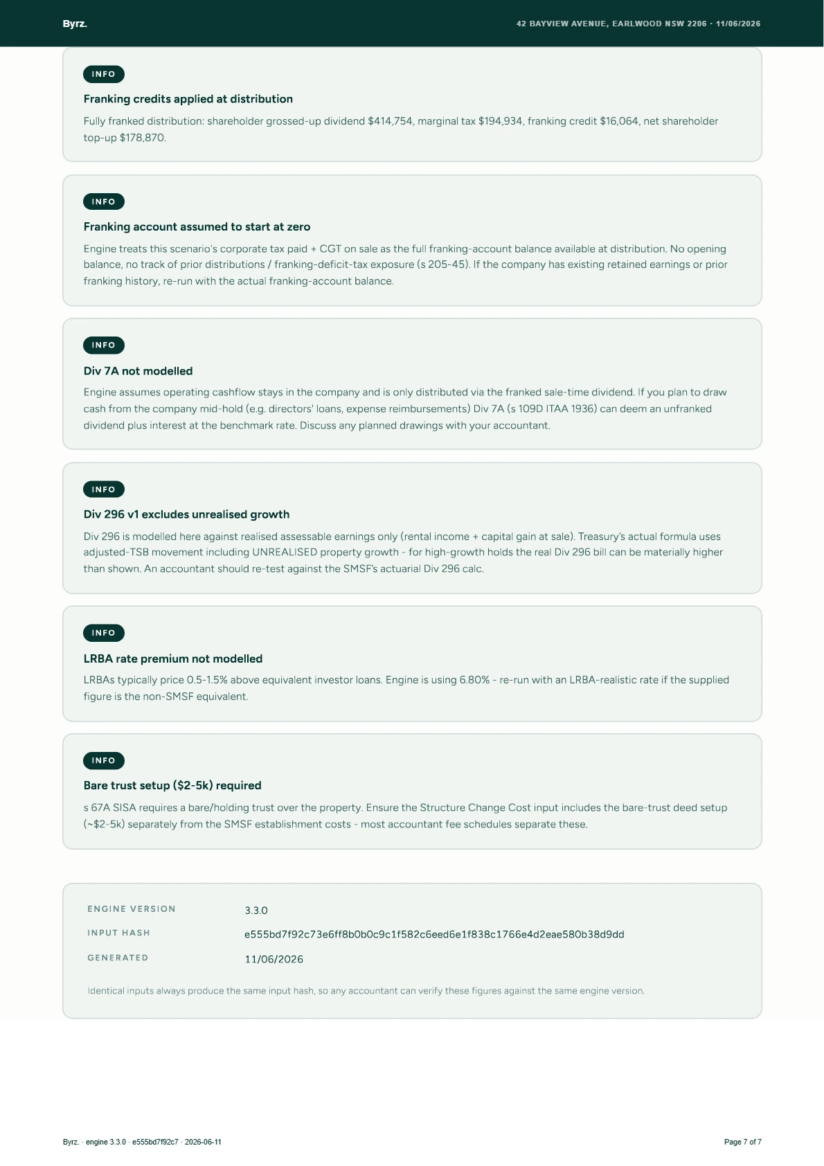 Byrz ownership-structure comparison report, page 7
